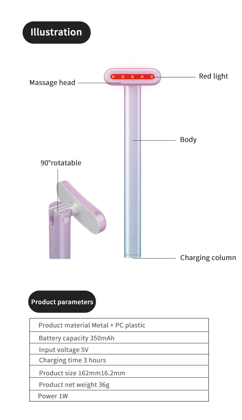 Facial Skincare Tool Red Light Therapy